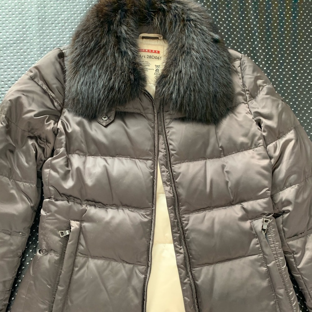 Beautiful Prada coat  for sale. Dark wine color.